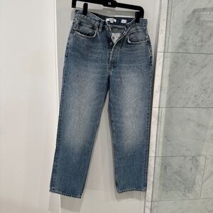 Re-Done light wash  70s stove pipe jeans sz 28